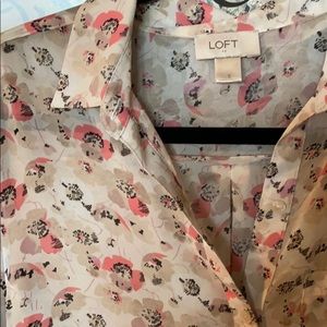 Ann Taylor loft sheer Poppy blouse